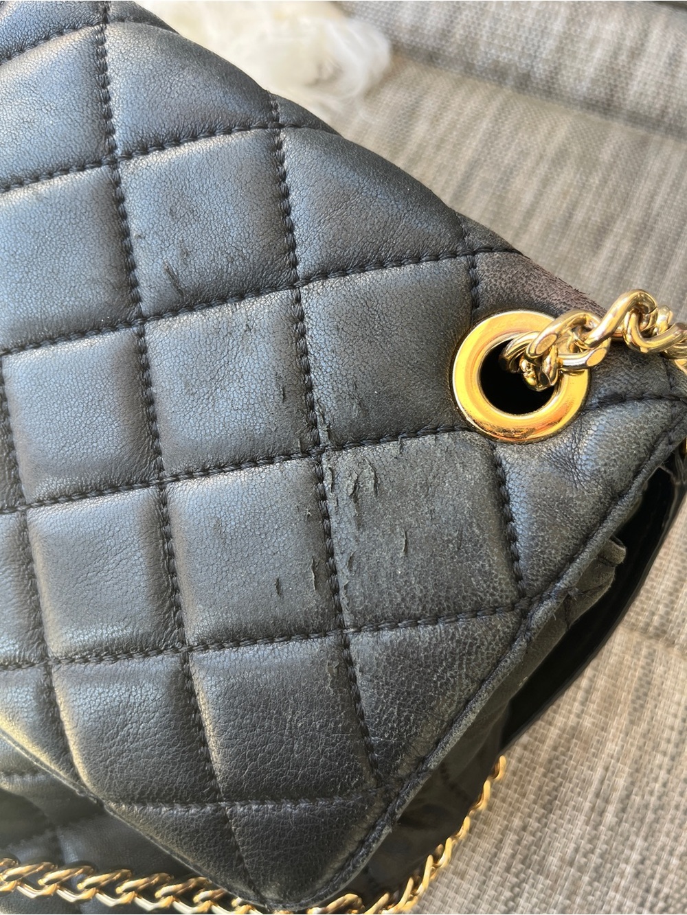 Michael Kors Black Quilted Shoulder Bag with Gold Hardware - Picture 13 of 16
